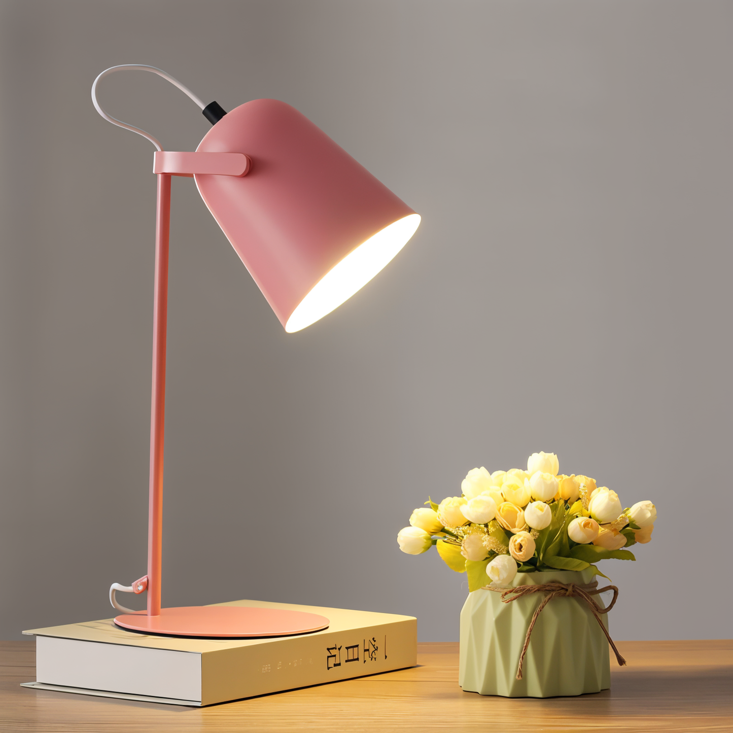 Scandinavian Yellow Table Lamp – Minimalist Design