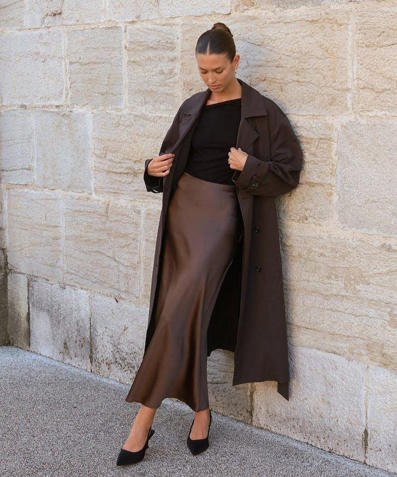 Satin Maxi Skirt - Elegant &amp; Comfortable