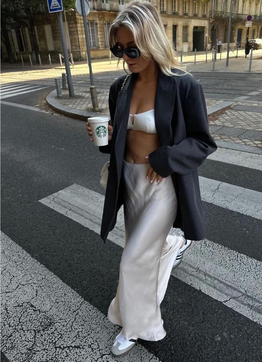 Satin Maxi Skirt - Elegant &amp; Comfortable