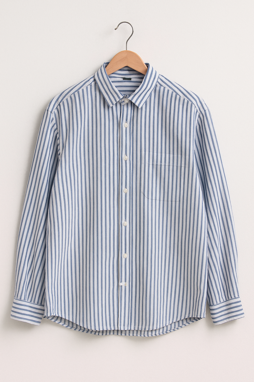 Men's Striped Long Sleeve Shirt with Chest Pocket