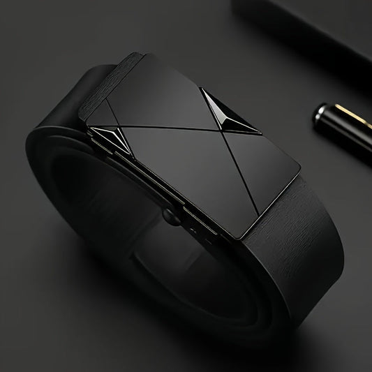 Luxury Automatic Men's Belt with Ratchet Buckle - Adjustable &amp; Stylish