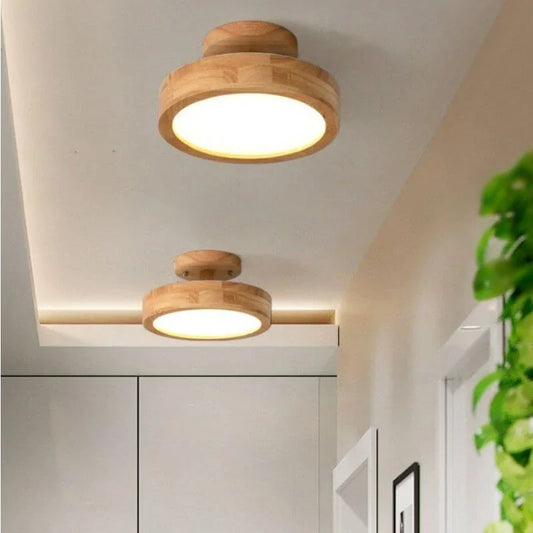 Modern Wooden Ceiling Lamp with LED – Stylish Lighting