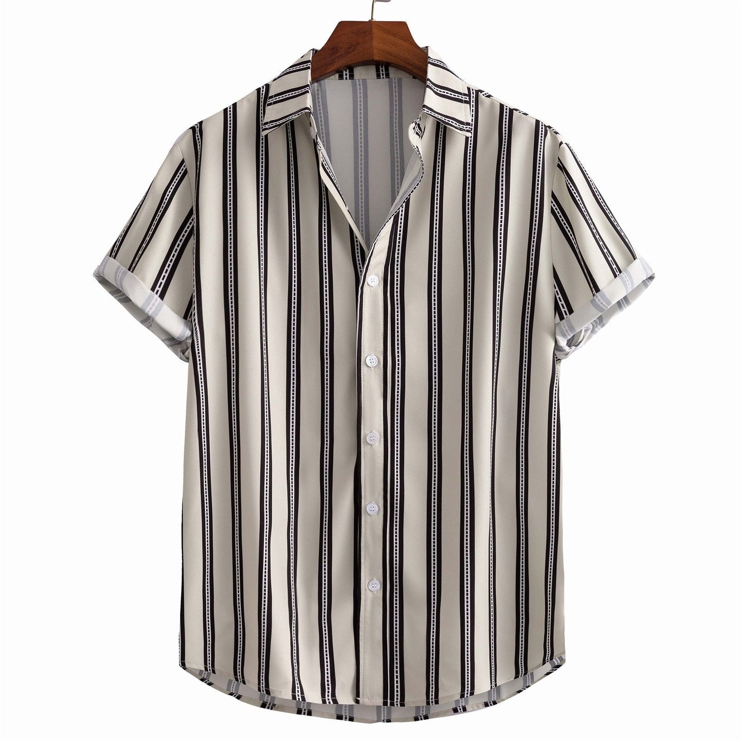 Men's Striped Short Sleeve Shirt – Lightweight and Stylish