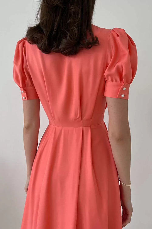 Women’s Maxi Shirt Dress with Pearl Buttons