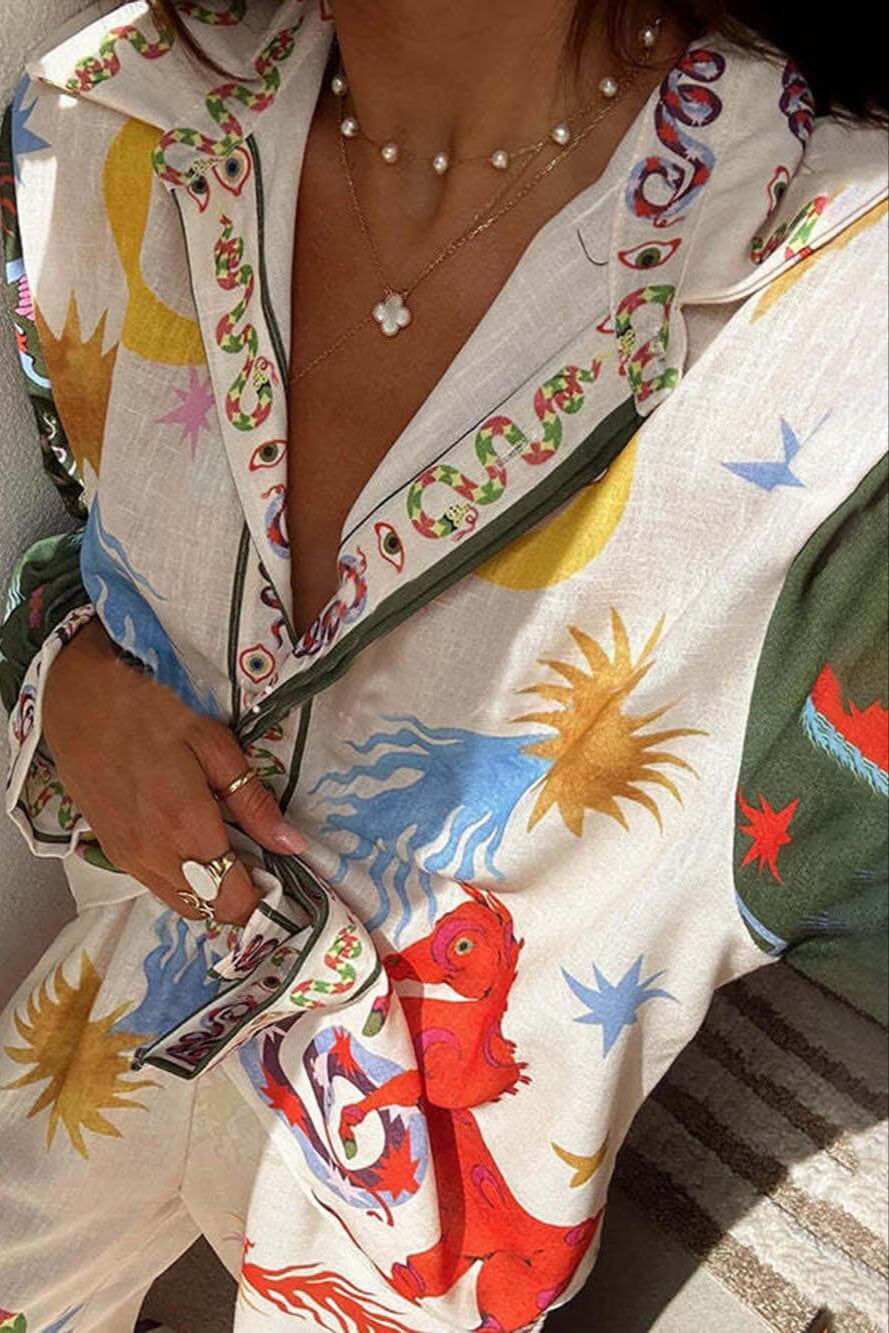 Satin Co-Ord Set with Print – Stylish &amp; Comfortable