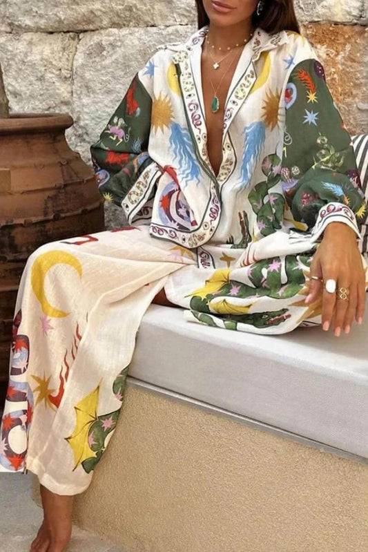 Satin Co-Ord Set with Print – Stylish &amp; Comfortable