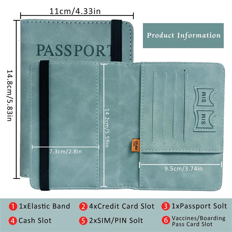 Vintage RFID Passport Holder for Safe and Stylish Travel