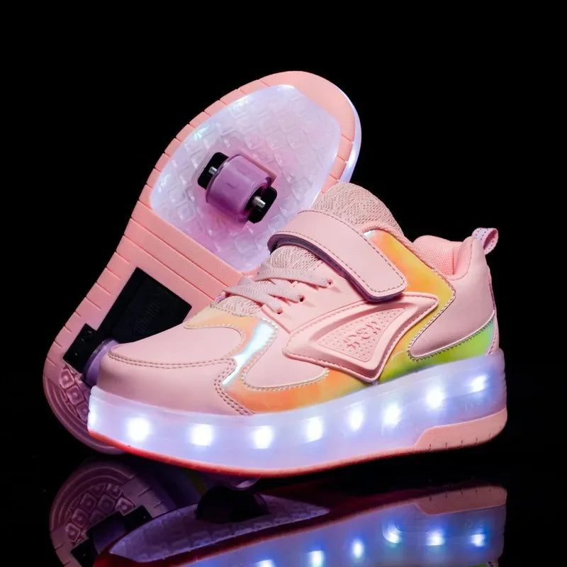 LED Light-Up Roller Shoes for Kids – Adjustable & Fun