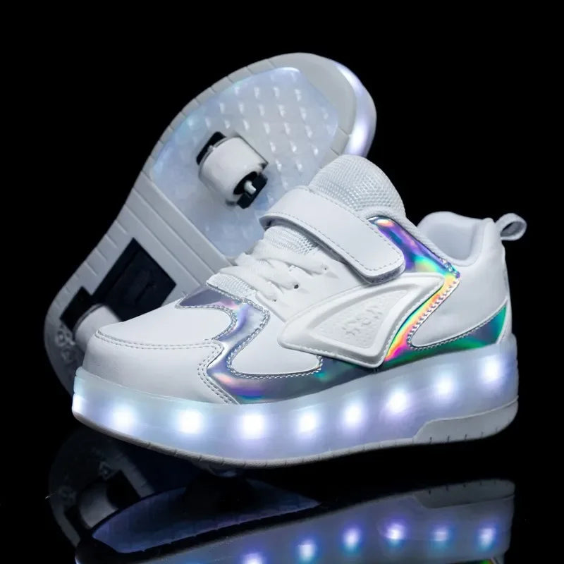 LED Light-Up Roller Shoes for Kids – Adjustable & Fun