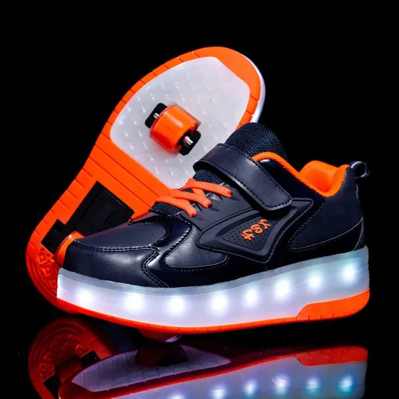 LED Light-Up Roller Shoes for Kids – Adjustable & Fun