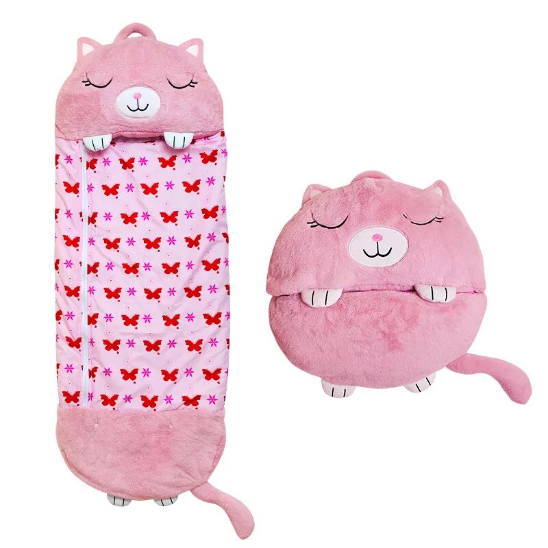 Children's Sleeping Bag &amp; Cuddly Toy in One – Warm, Soft and Playful for On the Go &amp; At Home