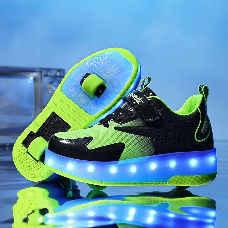 LED Light-Up Roller Shoes for Kids – Adjustable & Fun