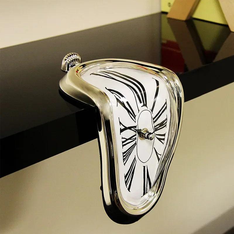 Melting Wall Clock in Surreal Style – Unique Design for Home or Garden