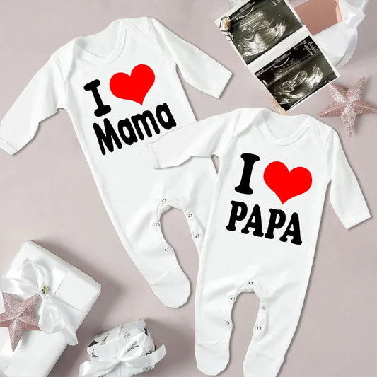 I Love Papa Mama Romper – Unisex & Schattig-Novormo