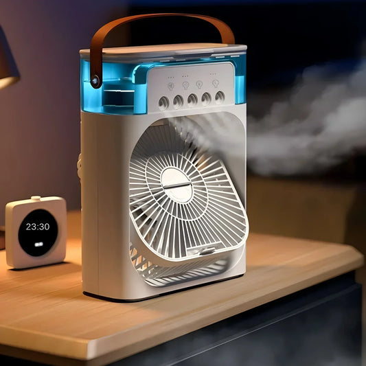 3-in-1 Mobile Air Cooler with Fan, Humidifier and LED Light