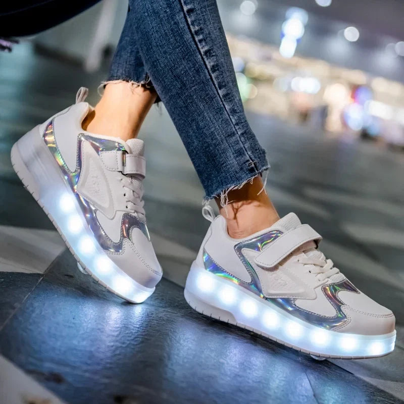 LED Light-Up Roller Shoes for Kids – Adjustable & Fun