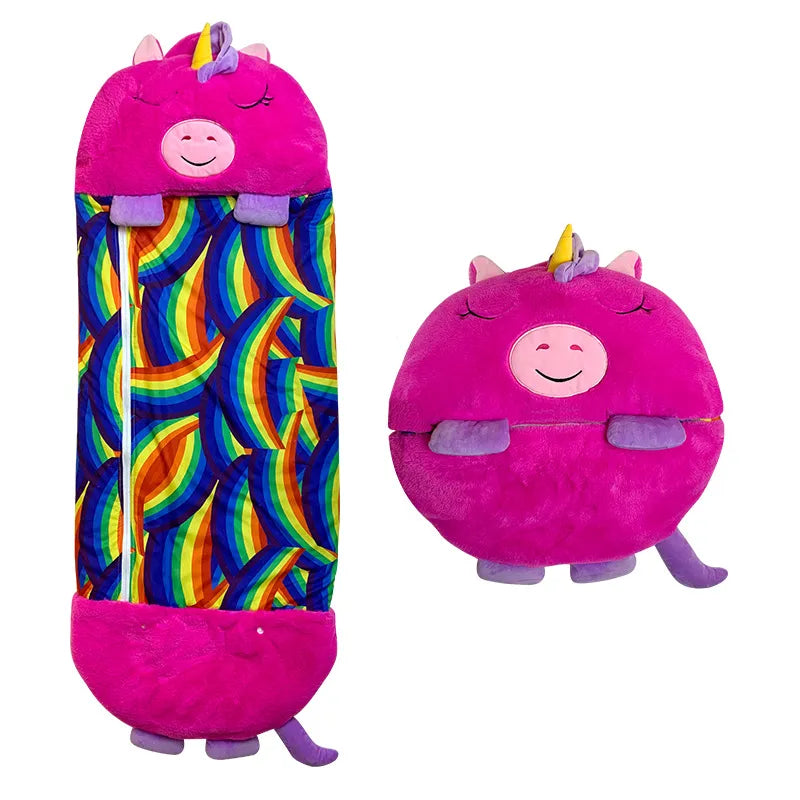 Children's Sleeping Bag &amp; Cuddly Toy in One – Warm, Soft and Playful for On the Go &amp; At Home