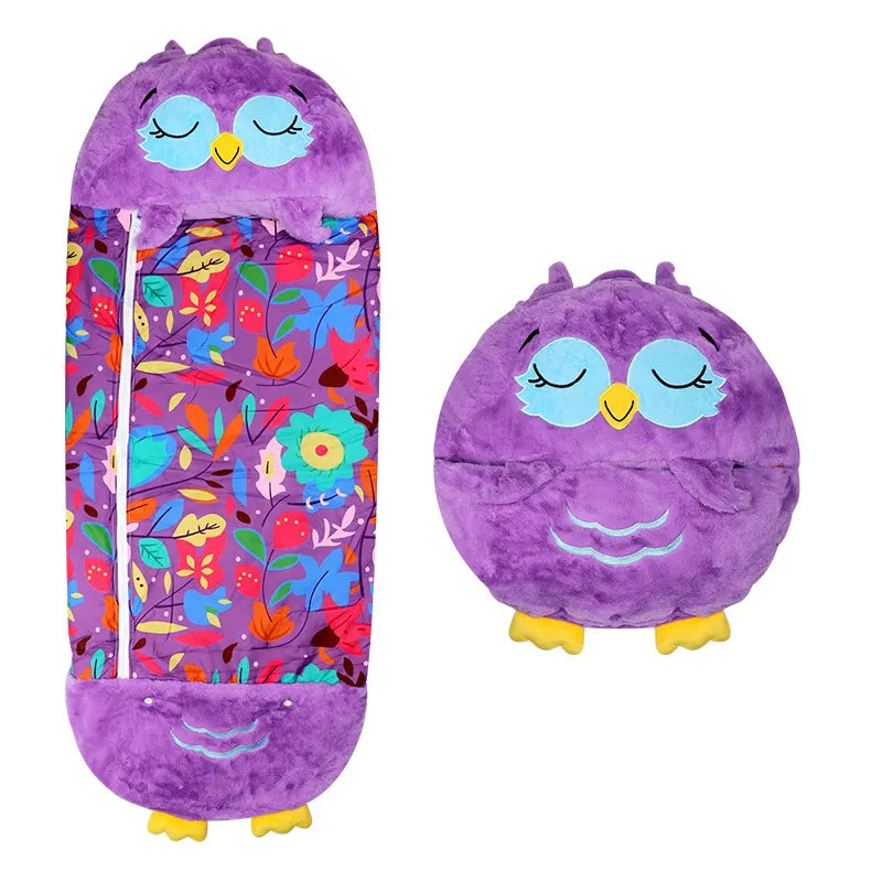 Children's Sleeping Bag &amp; Cuddly Toy in One – Warm, Soft and Playful for On the Go &amp; At Home