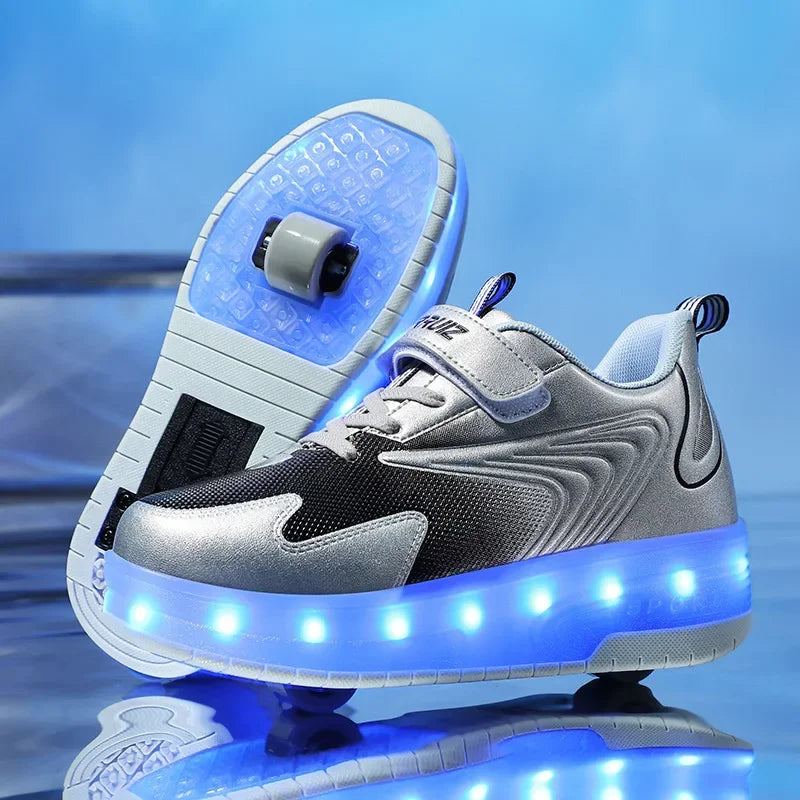LED Light-Up Roller Shoes for Kids – Adjustable & Fun