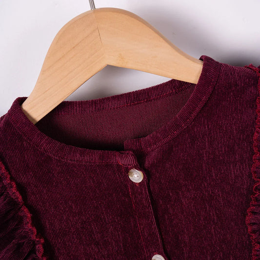 Airy Children's Dress with Ruffles and Long Sleeves - For Every Occasion