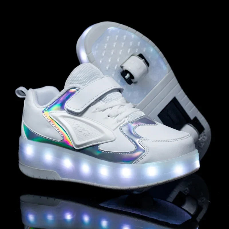 LED Light-Up Roller Shoes for Kids – Adjustable & Fun
