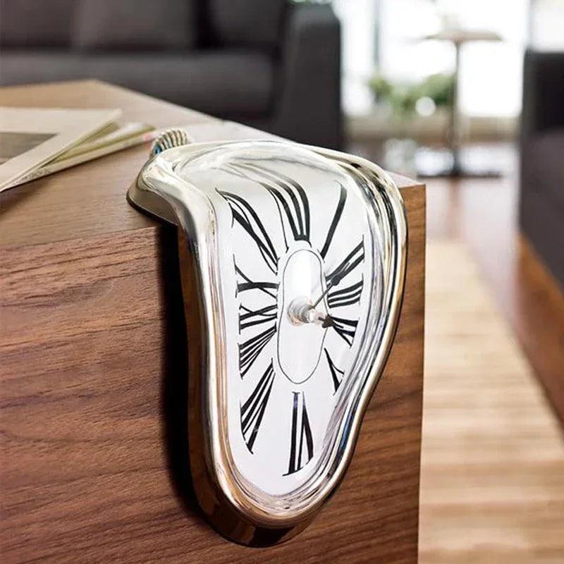 Melting Wall Clock in Surreal Style – Unique Design for Home or Garden