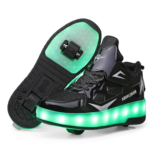 LED Light-Up Roller Shoes for Kids – Adjustable & Fun
