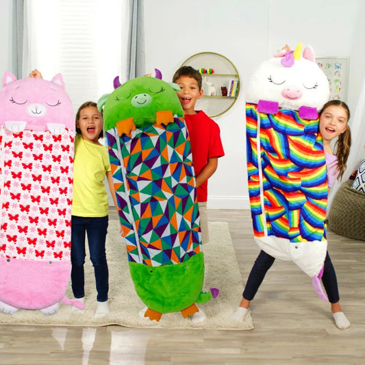 Children's Sleeping Bag &amp; Cuddly Toy in One – Warm, Soft and Playful for On the Go &amp; At Home