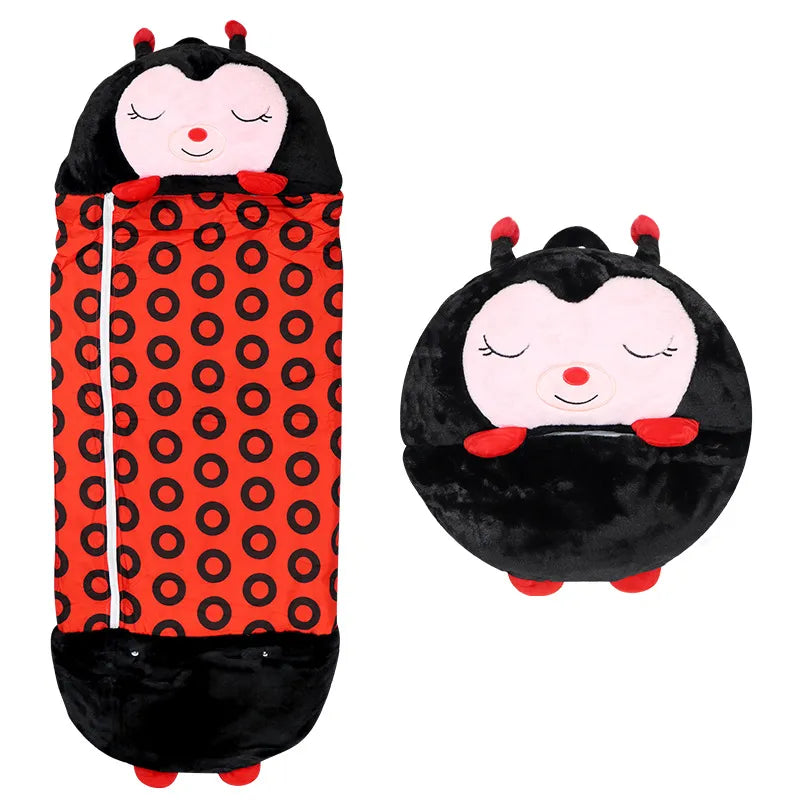 Children's Sleeping Bag &amp; Cuddly Toy in One – Warm, Soft and Playful for On the Go &amp; At Home