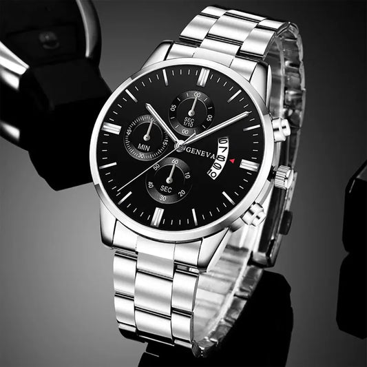 Luxury Men's Quartz Watch – Stainless Steel &amp; Scratch-Resistant