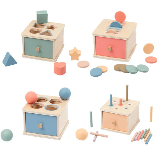 Wooden Montessori Play Box for Babies and Toddlers