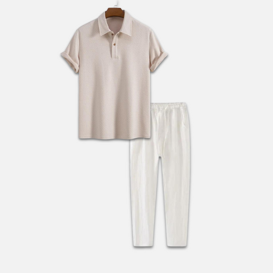 Polo with Zip and Pants Set – Comfort &amp; Style in one