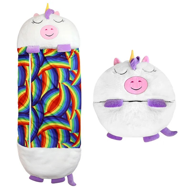 Children's Sleeping Bag &amp; Cuddly Toy in One – Warm, Soft and Playful for On the Go &amp; At Home