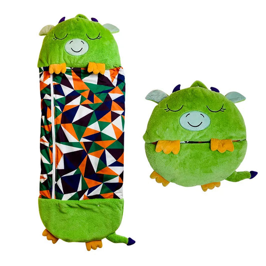Children's Sleeping Bag & Cuddly Toy in One – Warm, Soft and Playful for On the Go & At Home