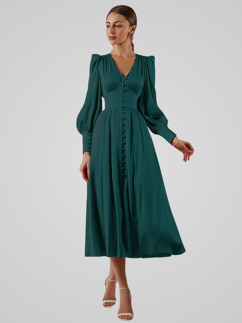 Satin maxi dress for women