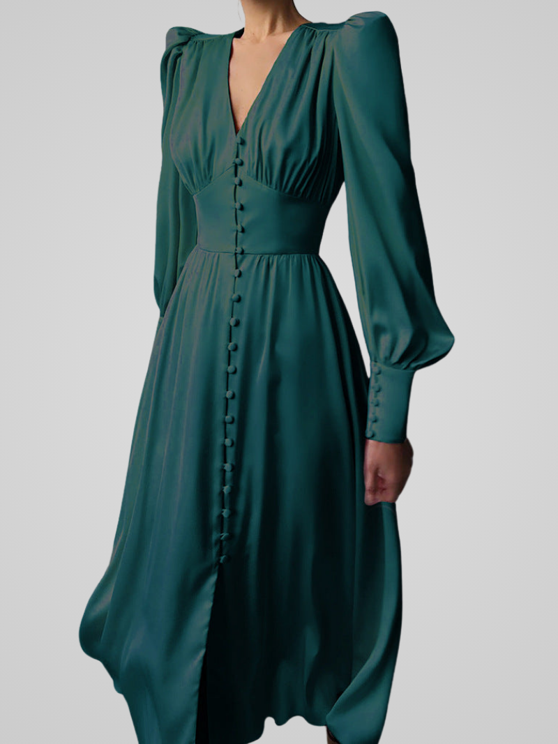 Satin maxi dress for women