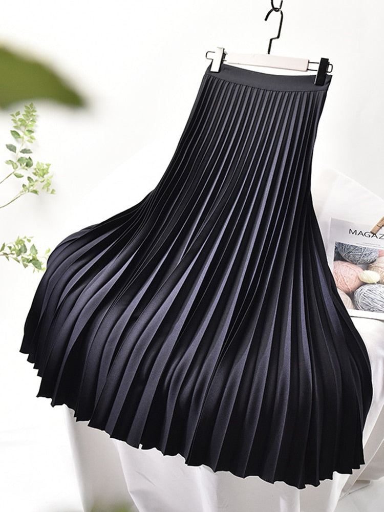 Summery High-Waisted Pleated Skirt – Elegant &amp; Feminine