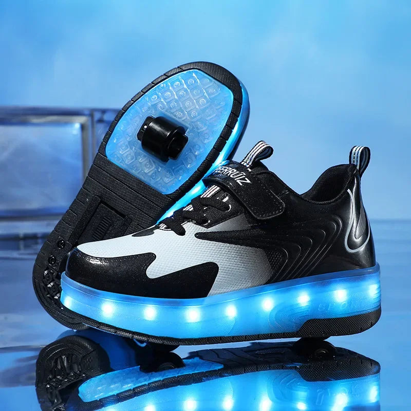 LED Light-Up Roller Shoes for Kids – Adjustable & Fun