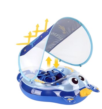 Baby Swim Trainer with Sunshade – Inflatable &amp; Safe Swimming