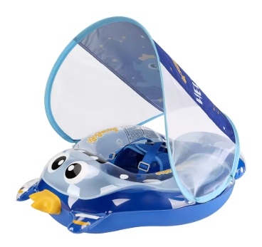 Baby Swim Trainer with Sunshade – Inflatable &amp; Safe Swimming