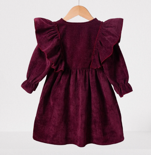 Airy Children's Dress with Ruffles and Long Sleeves - For Every Occasion