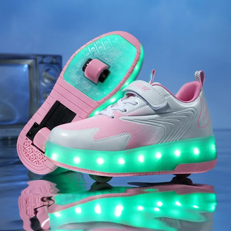 LED Light-Up Roller Shoes for Kids – Adjustable & Fun