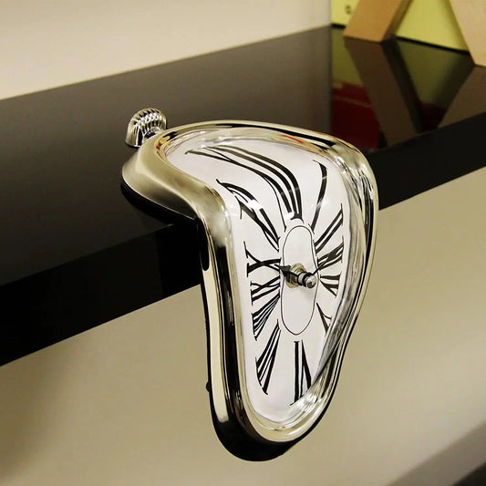 Melting Wall Clock in Surreal Style – Unique Design for Home or Garden