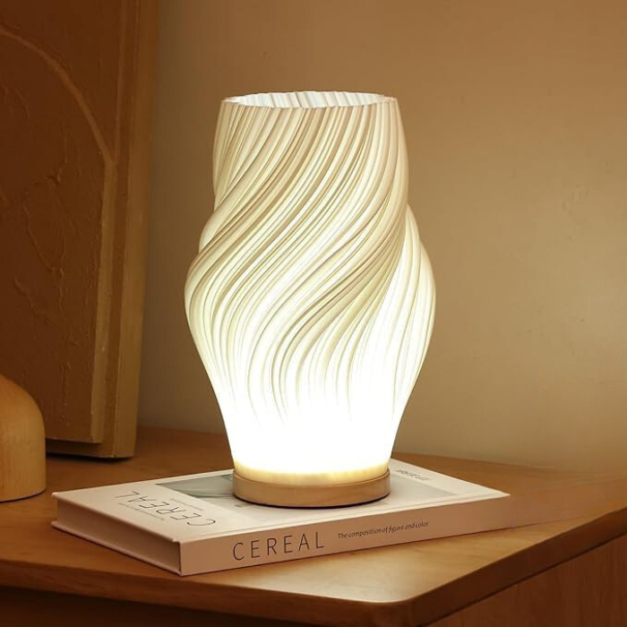 Design LED Table Lamp with Swirl Effect – Modern &amp; Dimmable Light