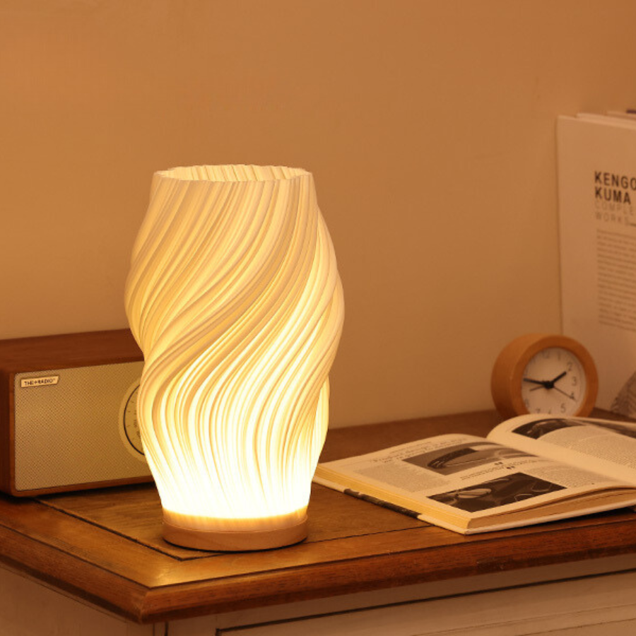Design LED Table Lamp with Swirl Effect – Modern &amp; Dimmable Light