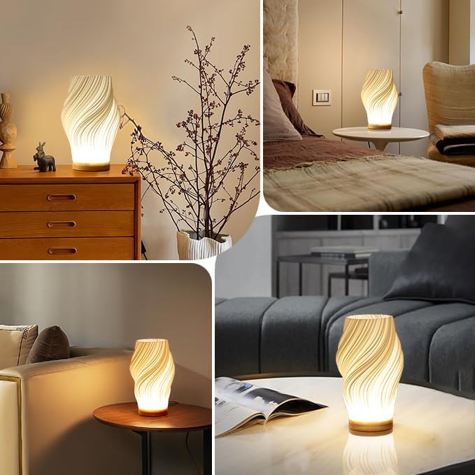 Design LED Table Lamp with Swirl Effect – Modern &amp; Dimmable Light
