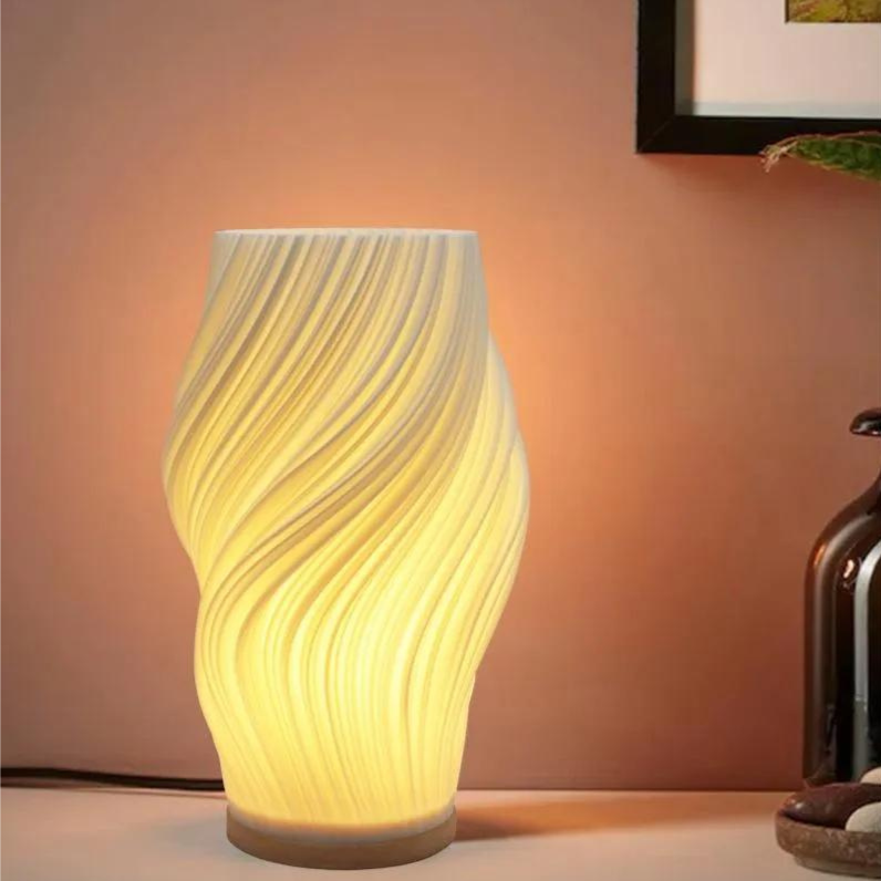 Design LED Table Lamp with Swirl Effect – Modern &amp; Dimmable Light