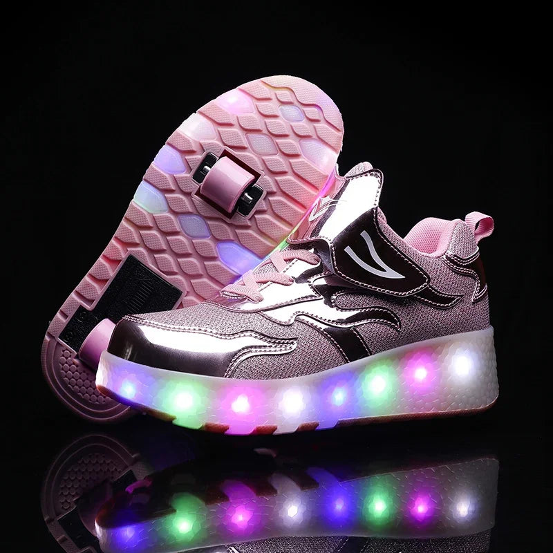 LED Light-Up Roller Shoes for Kids – Adjustable & Fun