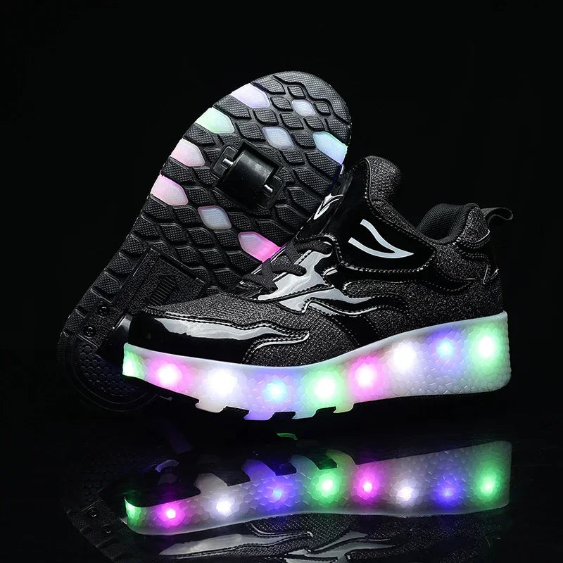 LED Light-Up Roller Shoes for Kids – Adjustable & Fun