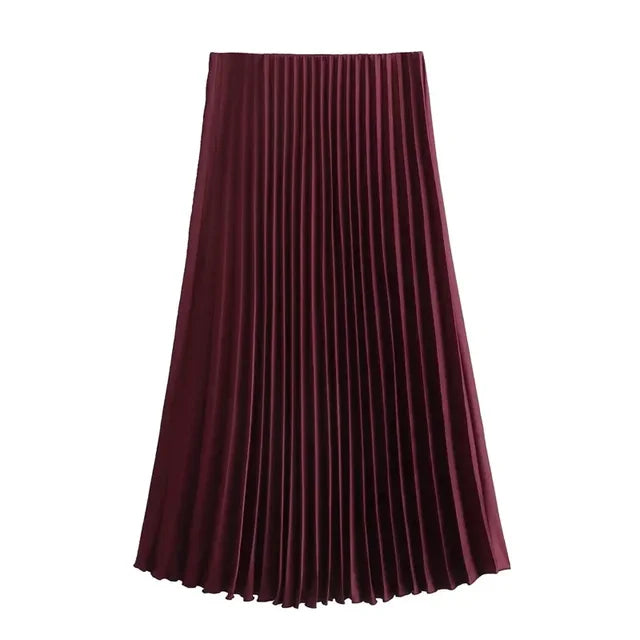 Long Elegant Pleated Skirt for Women – Stylish &amp; Versatile